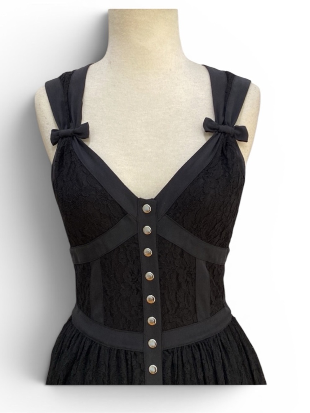 Vintage Betsey Johnson Y2K black lace corset dress - Picture 3 of 10